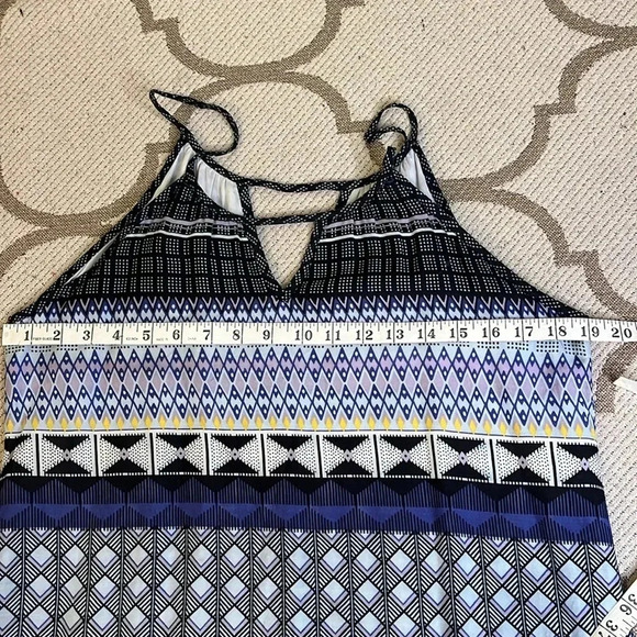 Prana Nari Halter Keyhole Sleeveless Hi Lo Midi Dress in Mist - Picture 8 of 17